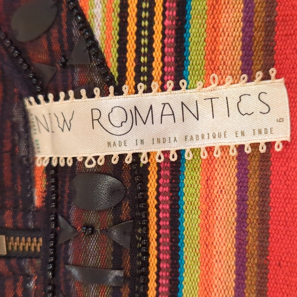 FREE PEOPLE NEW ROMANTIC BEADED BOHO STRIPED DRESS EUC - Picture 5 of 12